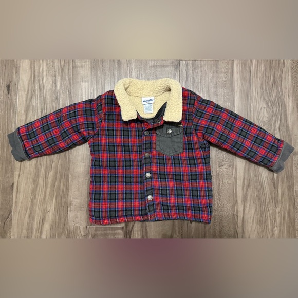 Nannette Kids Red Black Toddler Coat. Kids Lined Plaid Flannel Jacket Size 24M - Picture 11 of 15